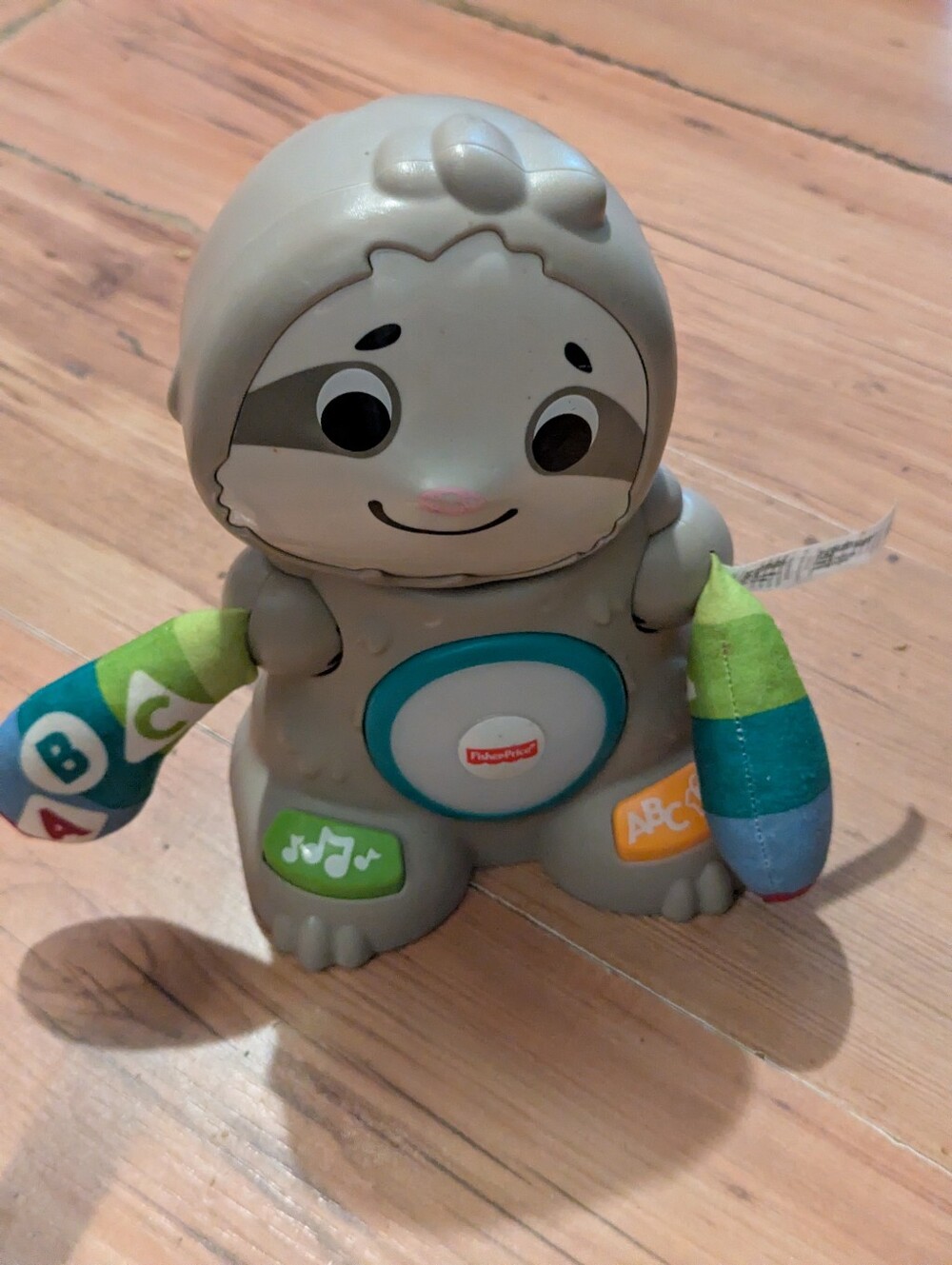 Fisher-Price Gray Sloth Learning Toy with Blue & Green Accents